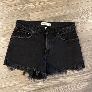 Abercrombie Mom Short, Mid Rise, Curve Love, 27, Black